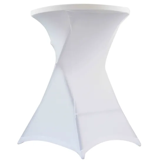 Table haute avec housse blanche