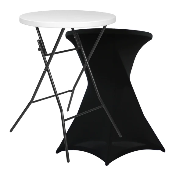 Table haute sans housse noire